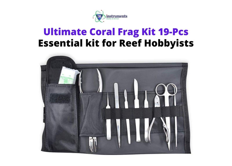 DR Instruments 10FK Ultimate Coral Fragging and Coral Propagation Kit for Reef Hobbyists - 19 Pcs, Rollup case, Stainless Steel Instruments - Image 4
